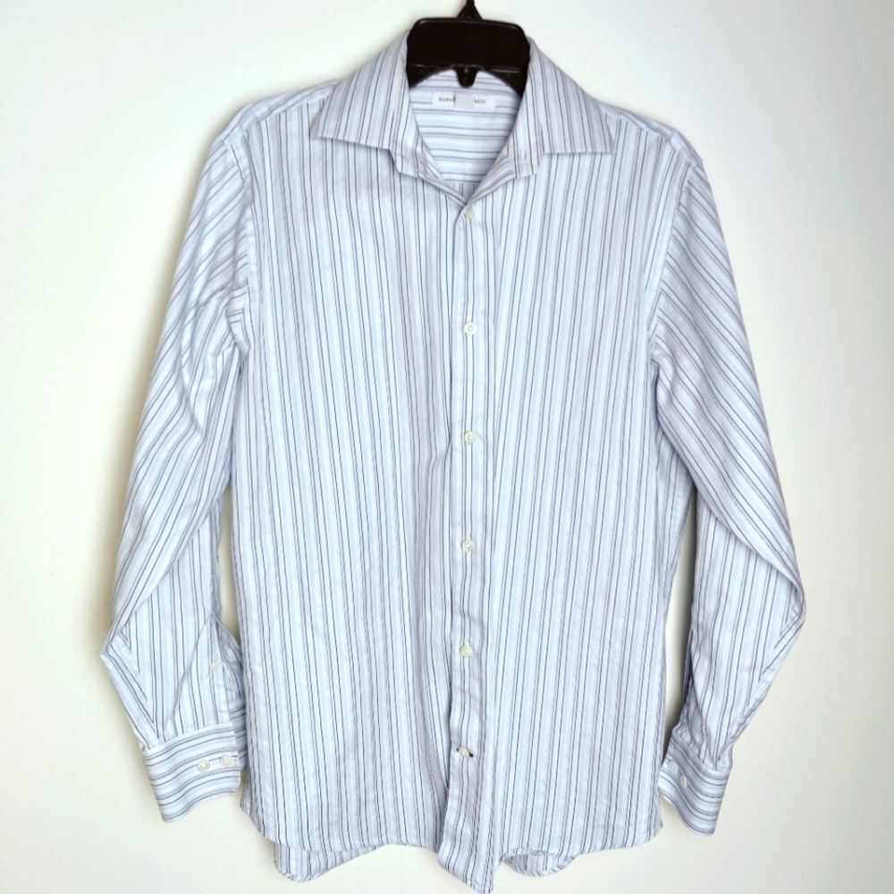 Banana Republic Men's Pin Striped Button Down Dress Shirt, Size 14-14.5